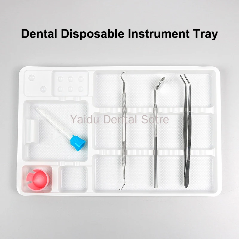 30Pcs Dental Disposable Instrument Tray Plastic Surgical Instrument Tray Box Segregated Placed Small And Large Dental Consumable