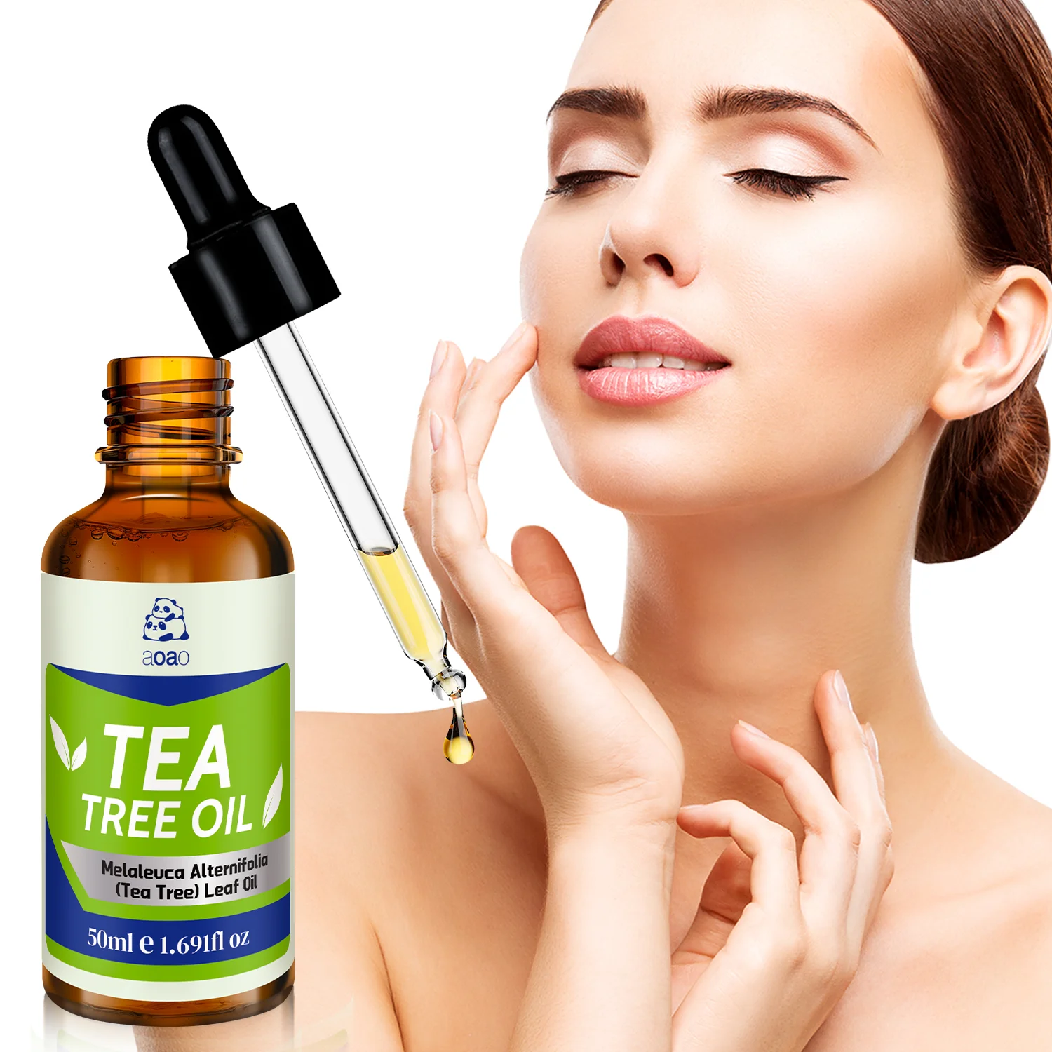 Natural Tea Tree Oil - Alcohol-Free Moisturizing & Nourishing Hydrating Body Oil for Face, Hands, Feet- All  Types, Men & Women