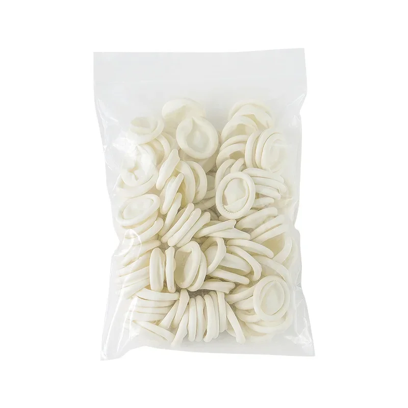 300pcsProtective Fingertip Natural Rubber Gloves Disposable Latex Finger Cots for Workplace Safety Nail Makeup Eyebrow Extension