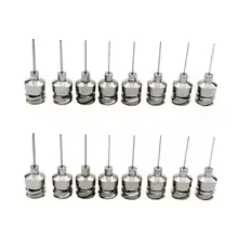 10Pcs/Box 1/2inch 8‑32G Double‑Threaded Metal Dispensing Needle, Blunt Tip Luer Lock Industrial Syringe Needle