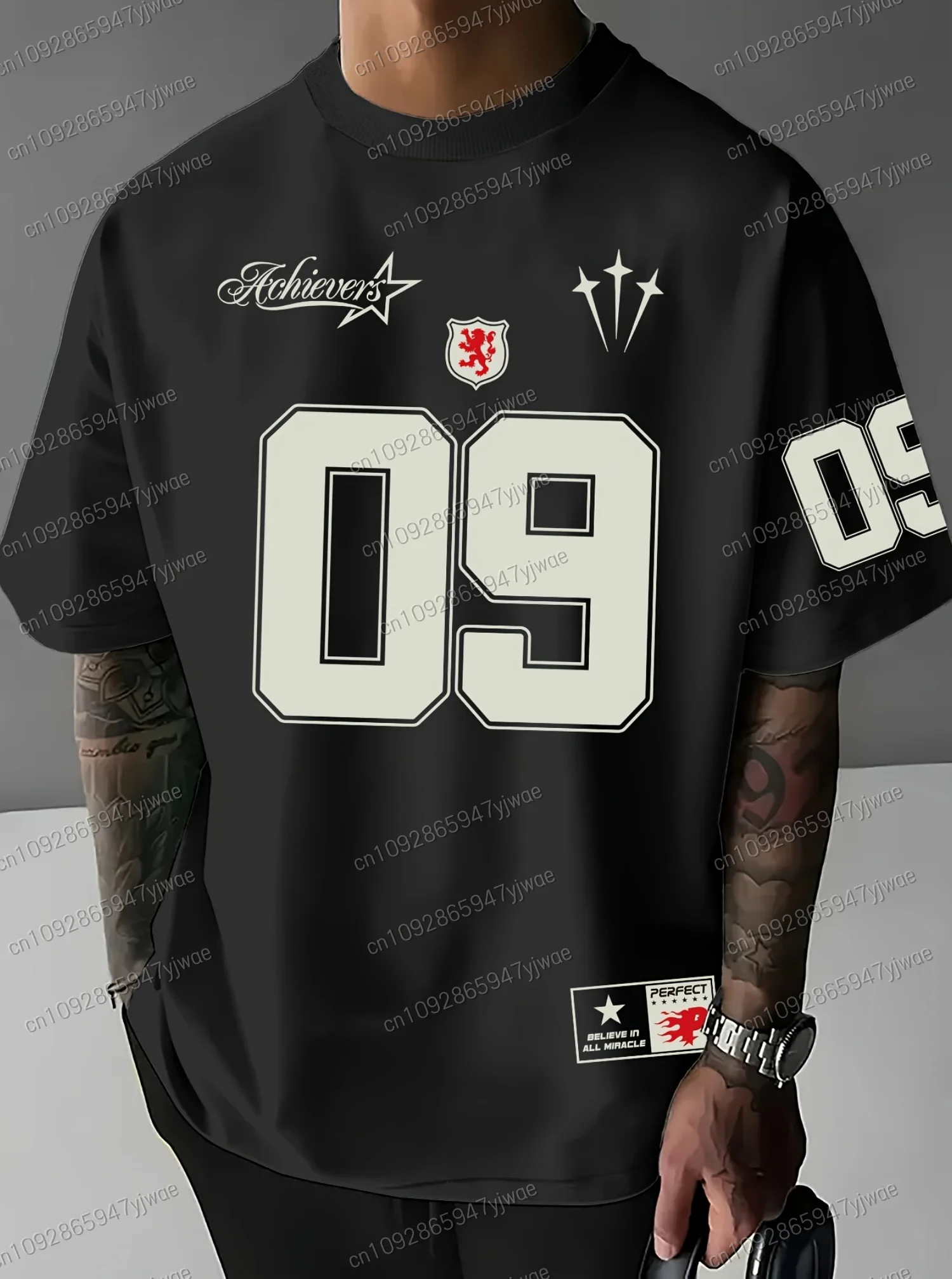 New in Men O-Neck Short Sleeve T-Shirt Sport Unisex Casual T-Shits No.9 Print Adult Plus Size Jersey Tops Men Clothing