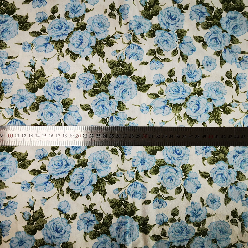 Teramila 25-50x160cm Rose Cotton Twill Printed Fabric