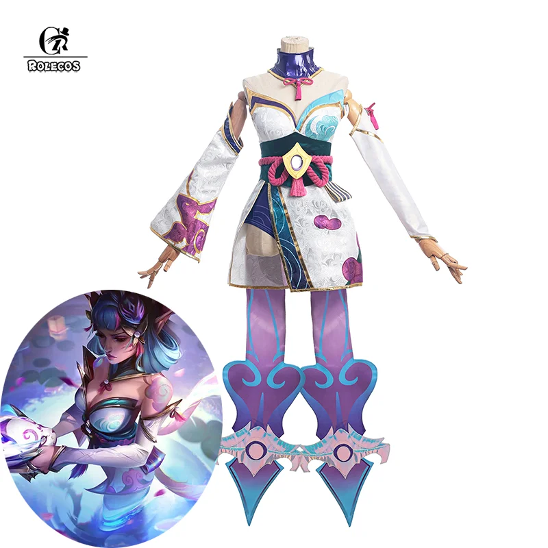 

ROLECOS LOL 2022 Spirit Blossom Evelynn Cosplay Costume Game LOL Evelyn Widow Cosplay Costume Sexy Women Dress Christmas Cos