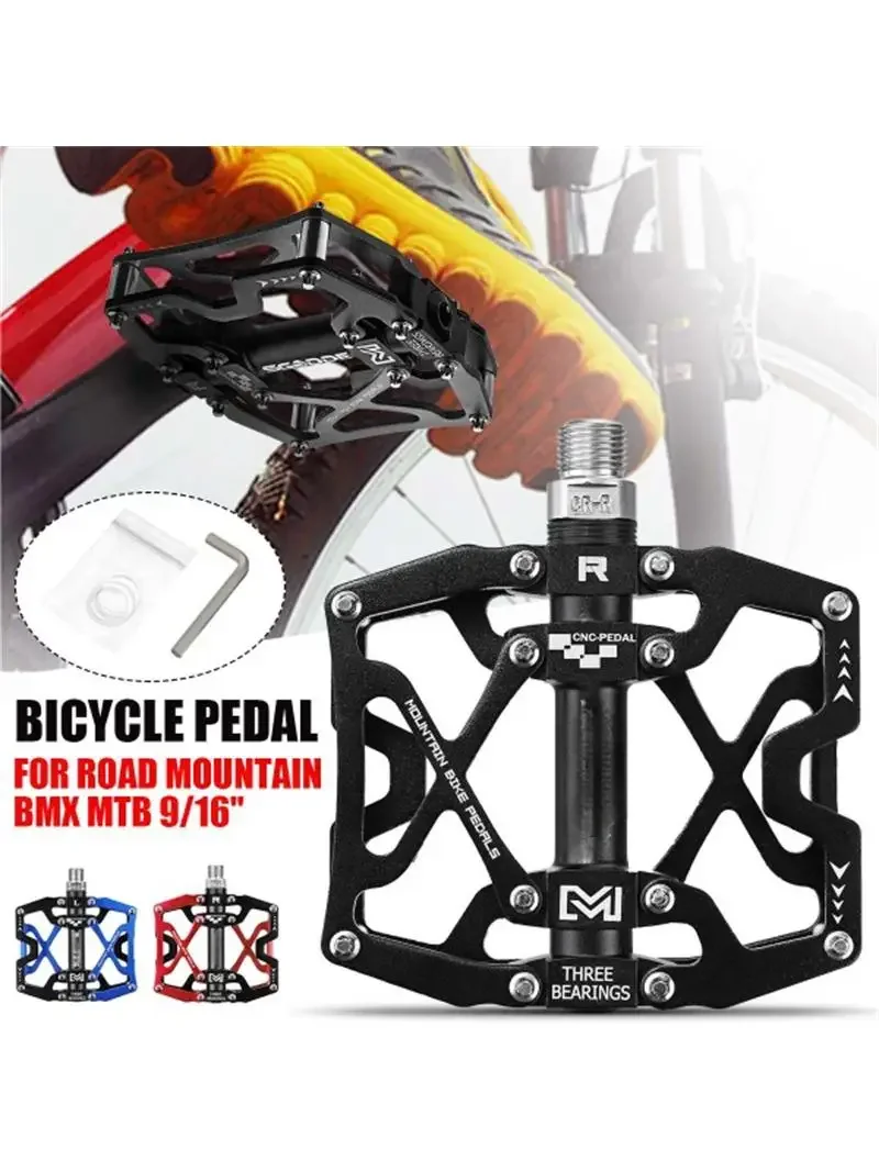 AliExpress NONE 2PCS/Pair Mountain Bike Pedals Aluminum Alloy Cycling Bicycle Ultralight Wide Platform Anti-slip Pedal MTB Bicycle Accessories
