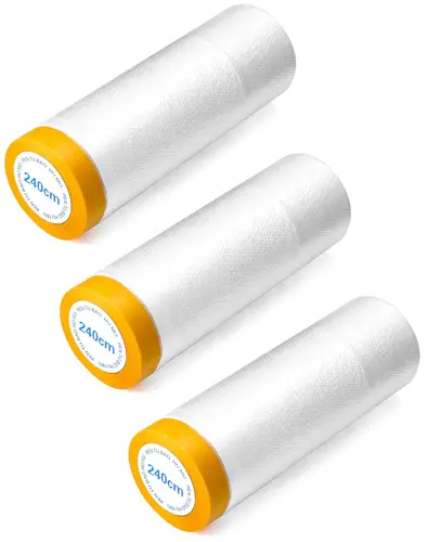 Imagen 2 del producto Película adhesiva preadherida para pintores, cinta de película de revestimiento de plástico, película adhesiva para pintura de coche, pintura automotriz, cintas para cubrir muebles