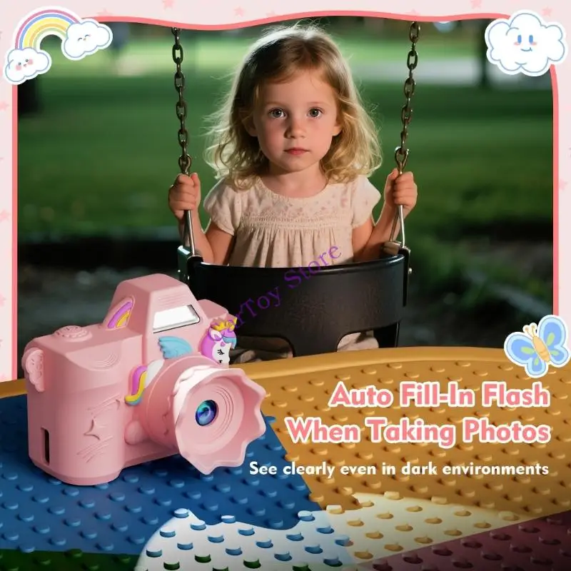 كاميرا كرتونية للأطفال مع لعبة تسجيل فيديو بذاكرة 64 جيجا ودقة 720 بكسل #5