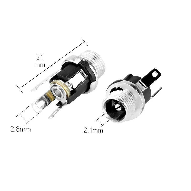 10/50/200PCS DC025 5.5x2.1mm 5.5x2.5mm DC Socket With Nut DC-025 DC Power Jack Socket Female Panel Mount Connector