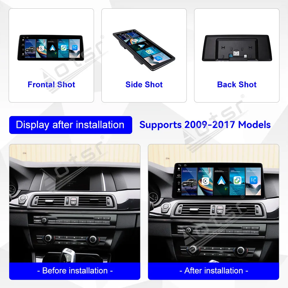 12.9 "لينكس CarPlay راديو السيارة لسيارات BMW 5 Series 2009-2017 CIC NBT شاشة تعمل باللمس مشغل وسائط متعددة نظام تحديد المواقع والملاحة رئيس وحدة DSP BT