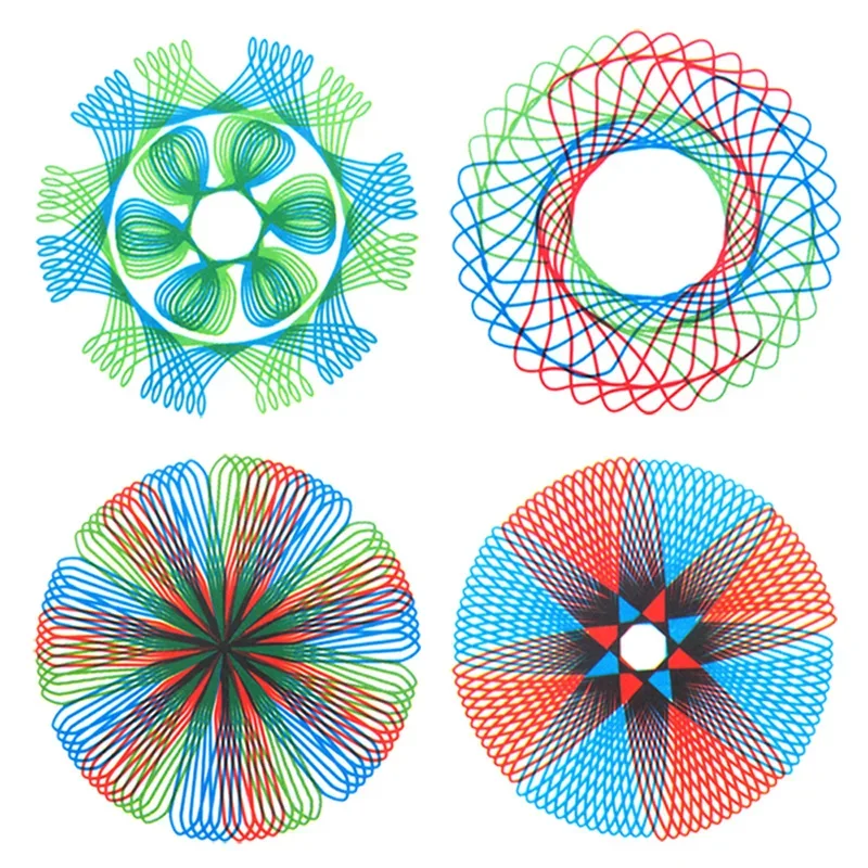 Spirograph ชุดออกแบบดีลักซ์ชุดดีบุกวาดเกลียวที่เชื่อมต่อกันเฟืองล้อออกแบบเรขาคณิตของเล่นเพื่อการศึกษาที่สร้างสรรค์สำหรับเด็ก