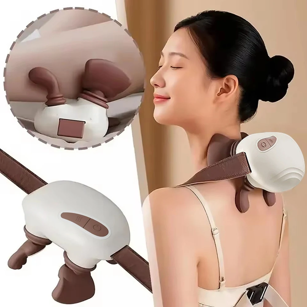 

Finger Pressure Neck Massager Heated Back and Shoulder Massager Electric Kneading Neck Deep Massage Muscle Relax