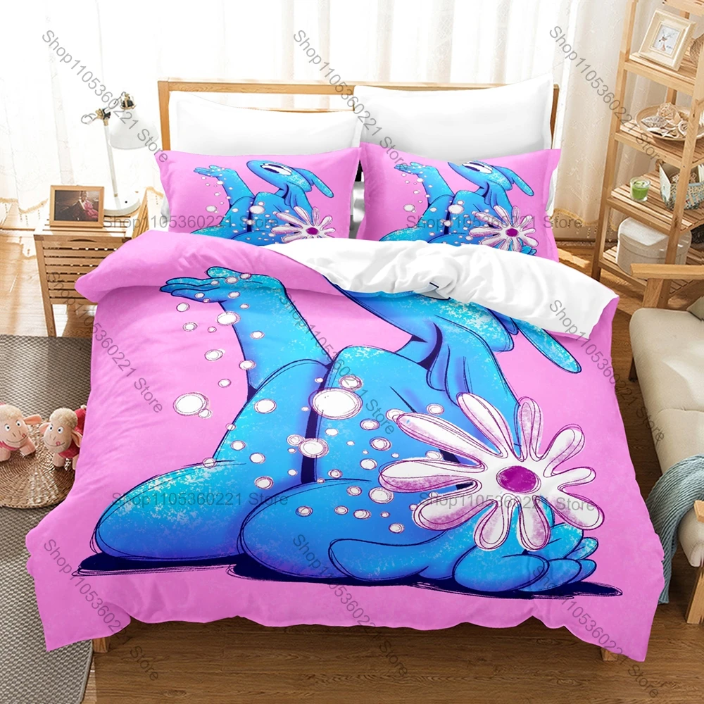 Nsqk Themed Duvet Cover + 2 Pillowcases, Cute Cartoon Figure Graphic Bedding Set Ideal for Home Dorm Decoration & Fan Collection