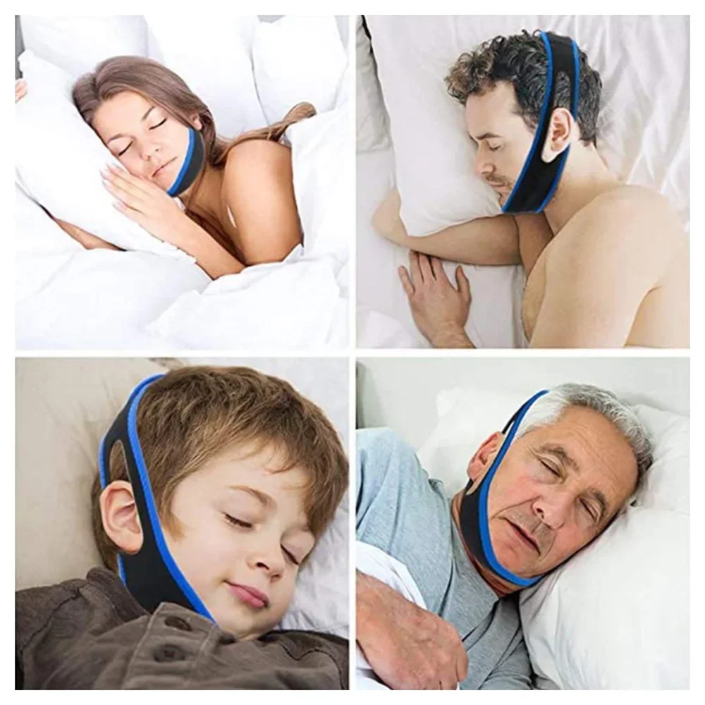 Breathable Anti Snoring Belt Chin Strap Mouth Guard Breathing Band for Women Men Health Snore Stopper Bandage Sleep Aid Tool