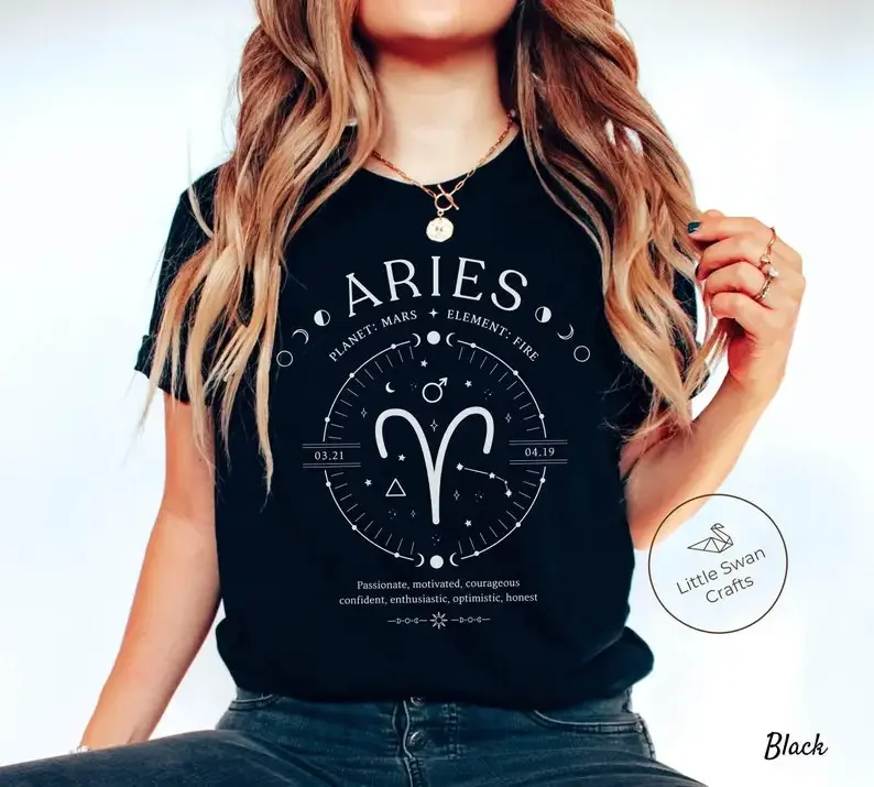 Aries Shirt, Zodiac Sign Facts Tee, Astrology Birthday Gift, Unisex