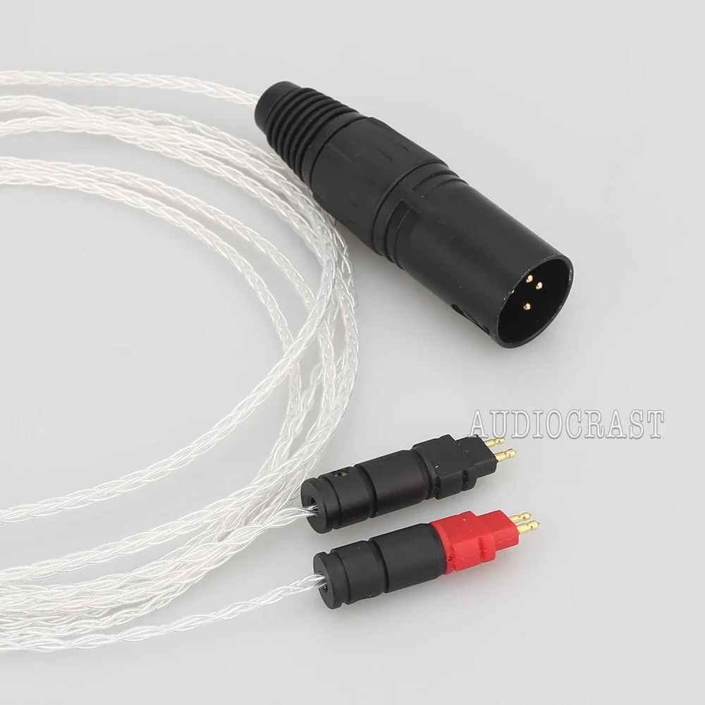 8 แกน OCC ชุบเงินหูฟังอัพเกรดสาย BALANCED XLR สําหรับ HD650 HD600 HD660s HD6XX UP-OCC ทองแดงชุบเงิน