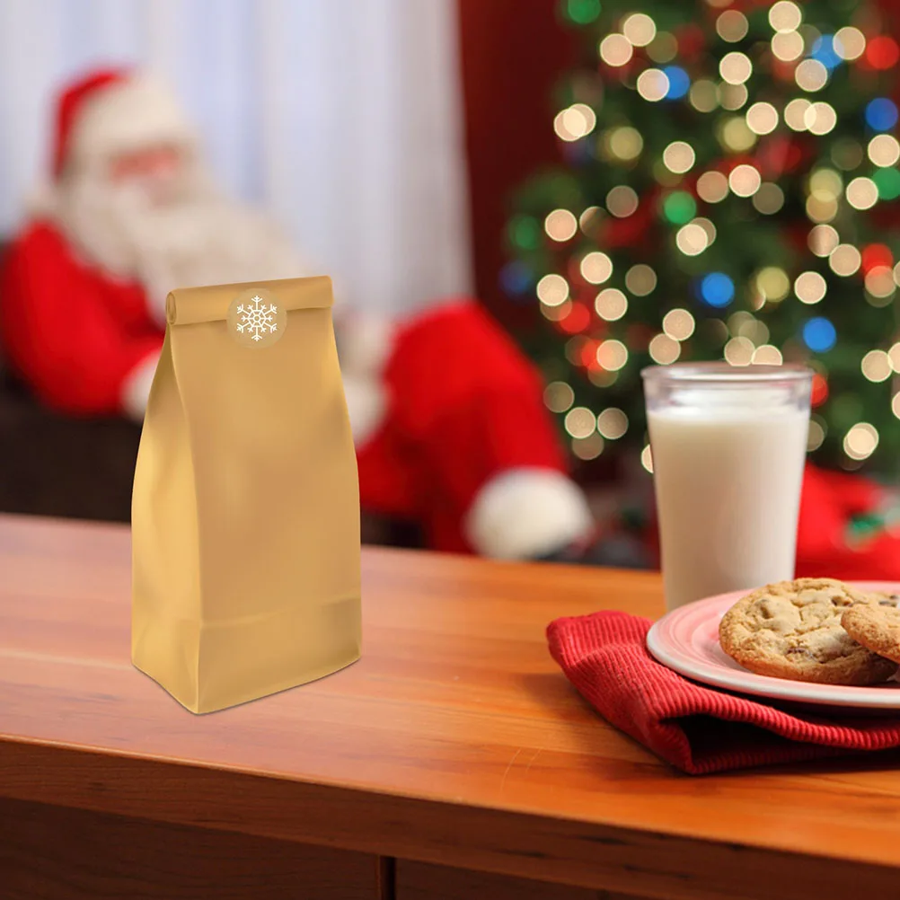 

3 Rolls Christmas Label Stickers Snowflake Theme Strong Adhesion for Gift Bags Notebook Furniture Decoration Festive Xmas Decals