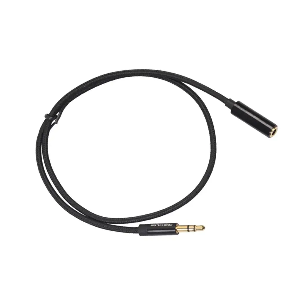 2-6pack Headphone Extension Cable 3.5mm Jack Male to Female Aux Cable Black 0.5