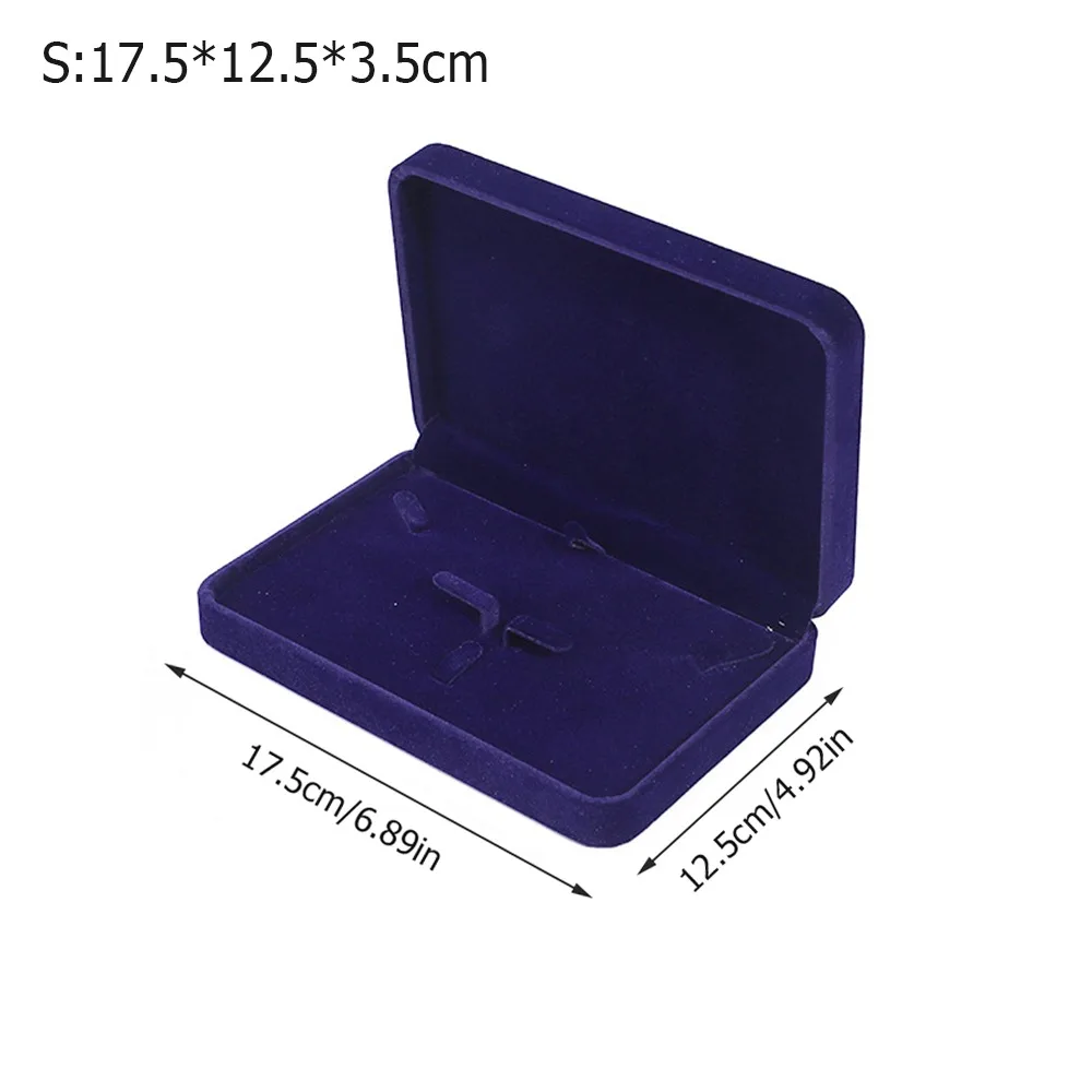 Fashion Velvet Jewelry Display Case Solid Color Portable Ring Earring Necklace Holder Jewelry Storage Organizer Jewelry Display