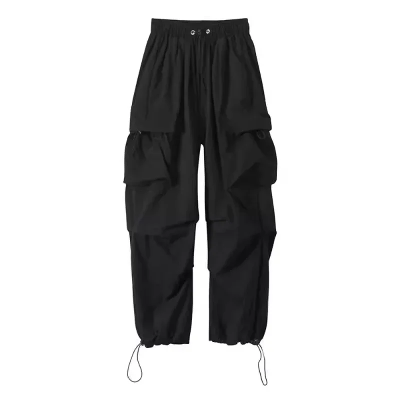 Pantalon Cargo taille haute pour fille épicée, coupe ample, jambes larges, décontracté, pour hommes et femmes, sensibilité du Design, Style américain