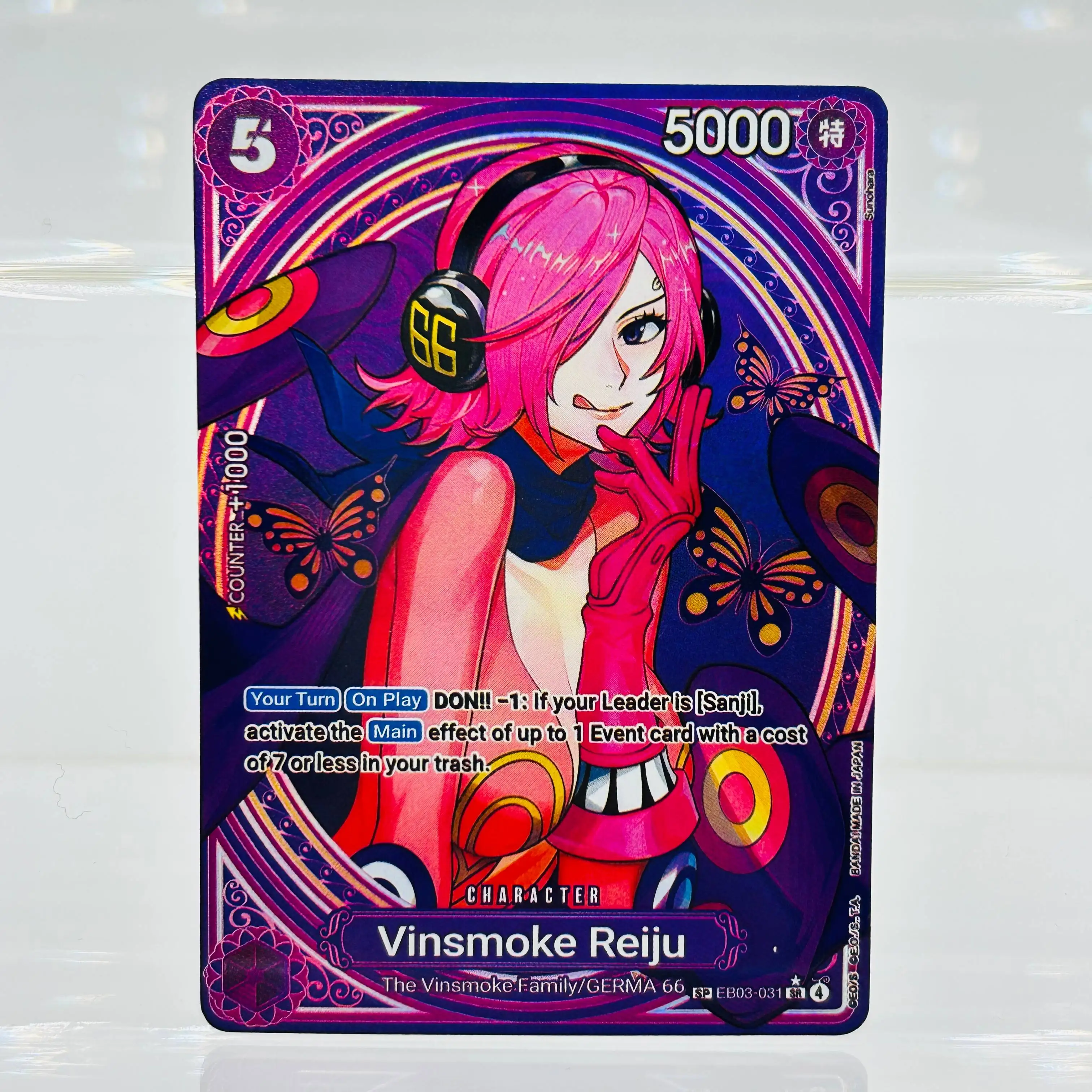 

One Piece EN EB03-031 Vinsmoke Reiju DIY Holographic Textured Premium Anime Collection Card