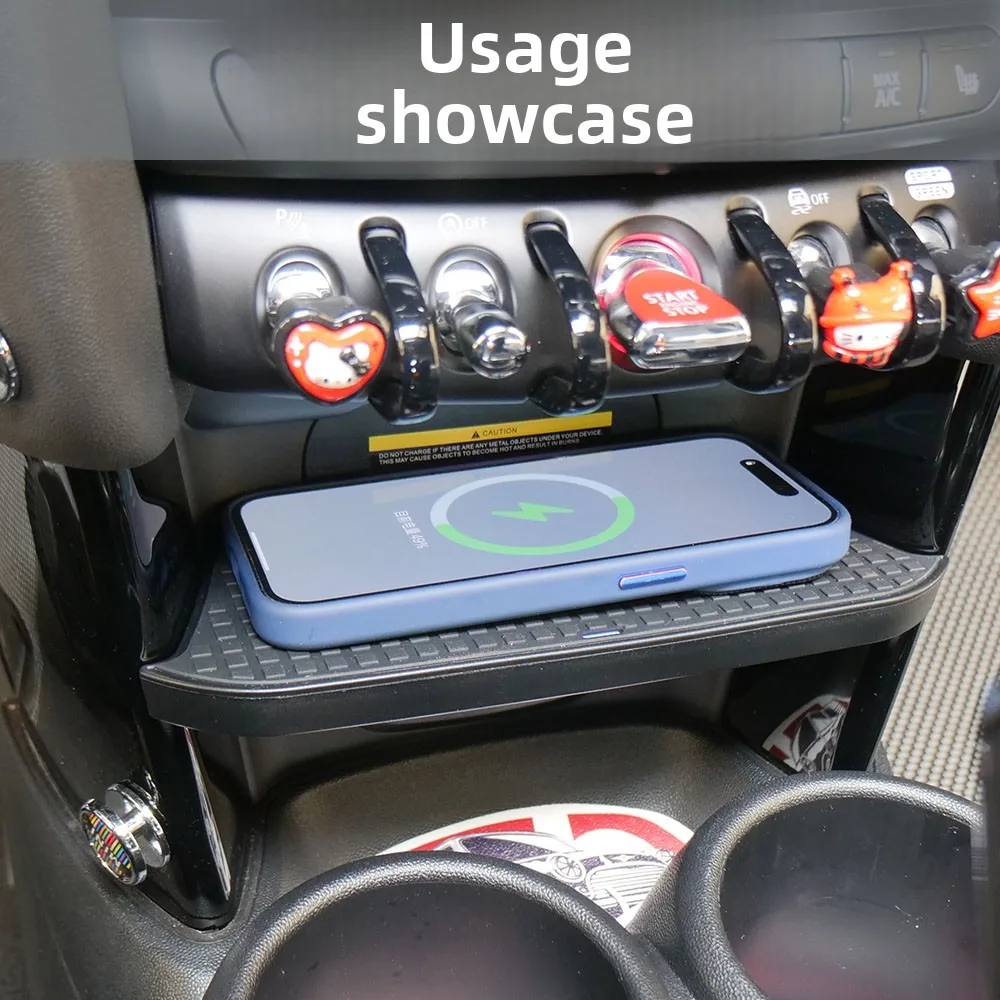Car Wireless Charger For BMW Mini One Cooper S Hatch F55 F56 2014-2023 Fast Charing Accessories Plate Mobile Phone Holder