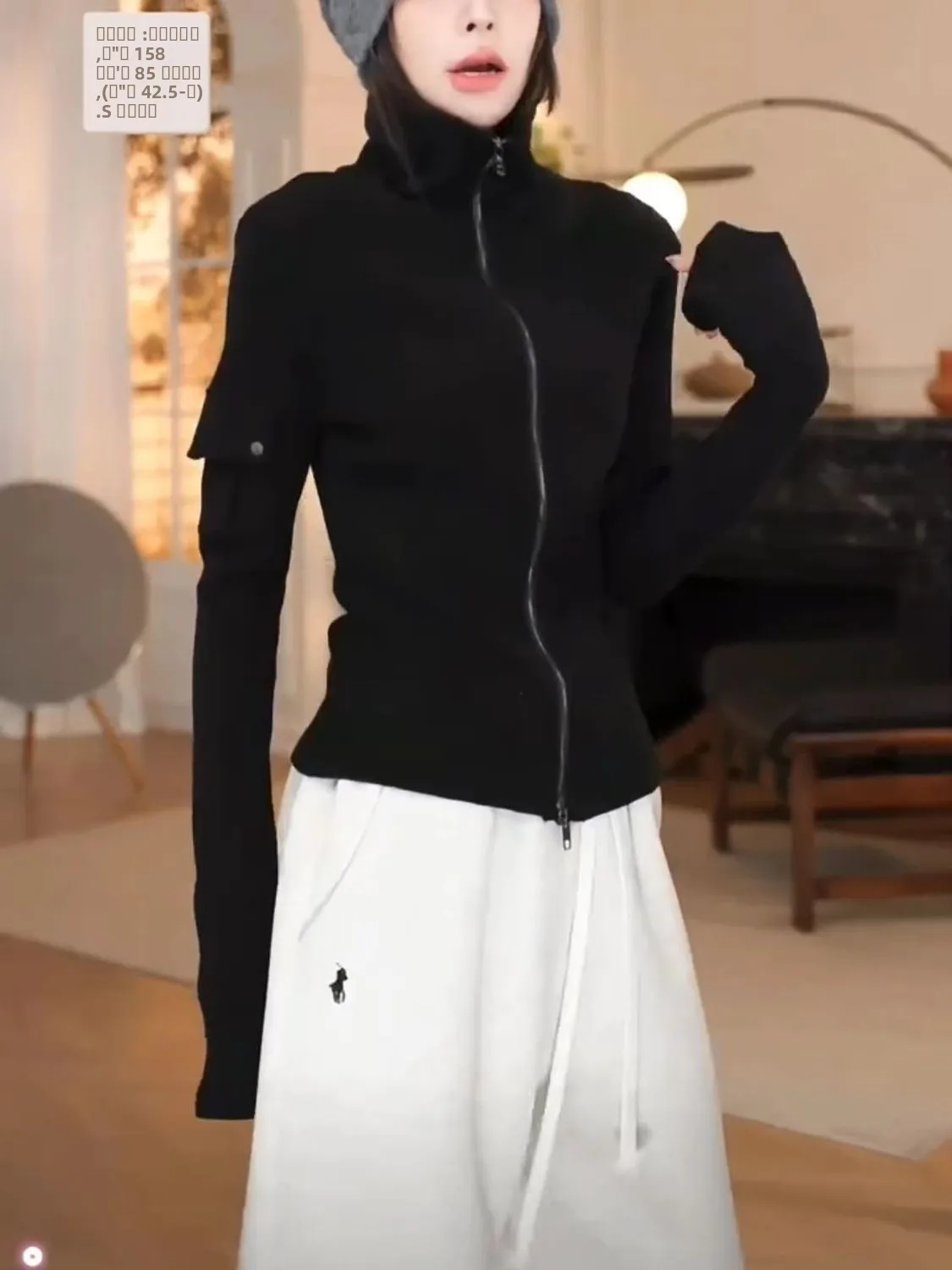 

Женский кардиган на молнии с высоким воротником больших размеров, зимний, новый дизайн, универсальный, стройнящий, модная верхняя одежда