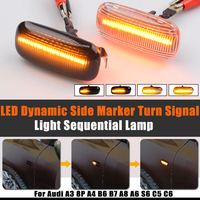 2PCS LED Dynamic Side Marker Turn Signal Light Sequential Lamp For Audi A3 8P A4 B6 B7 A8 A6 S6 C5 C6 4f Pre-facelift