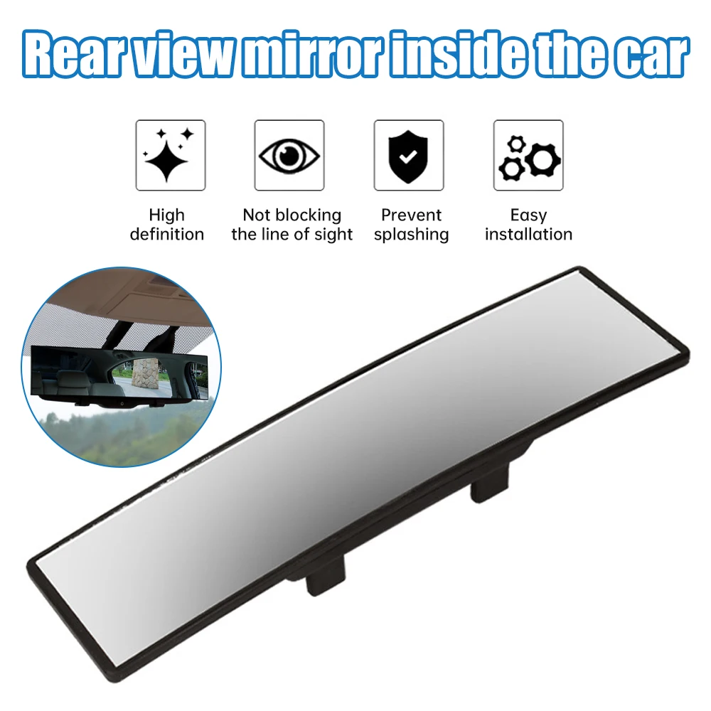 Panoramic Convex Rearview Mirror Wide Angle Car Interior Rear View Mirror Anti Glare Large Vision Panoramic Auxiliary Monitor