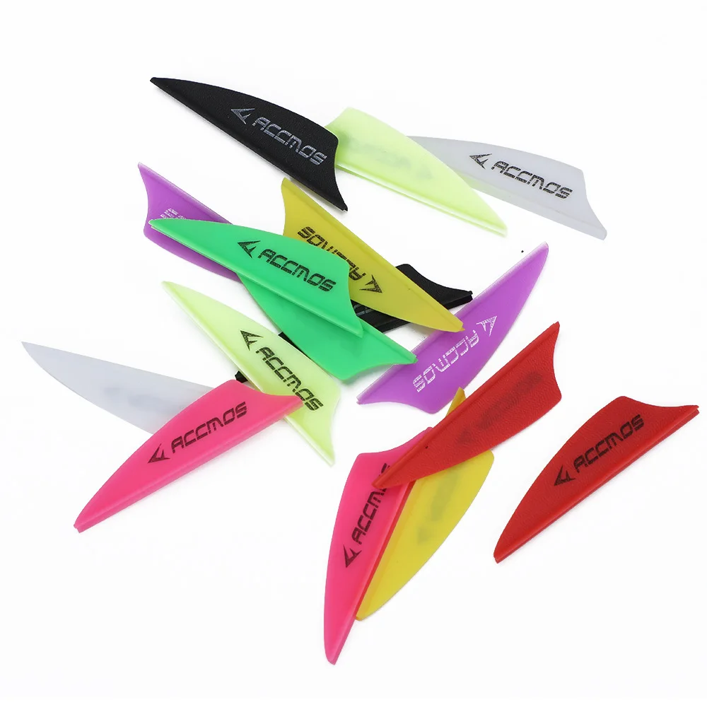 1.75 inch Archery Arrows Vanes Plastic Arrow Feather Fletching for DIY Archery Hunting Targeting Arrows (50pcs)