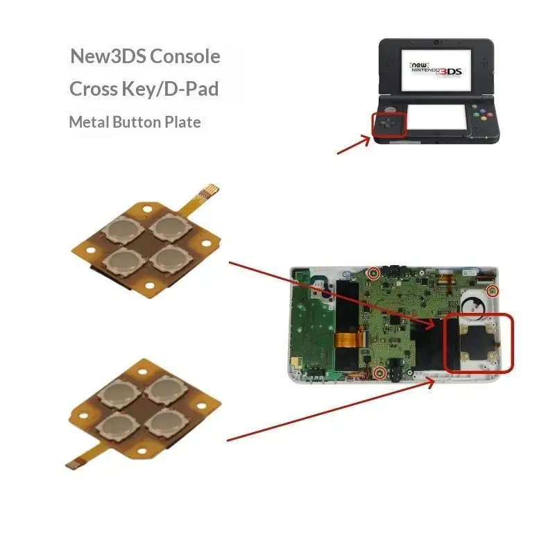 1Pcs D-Pad Dome Snap PCB Board Buttons Conductive FIlm For New 3DS / New 3DS XL Controller Key ABXY Button PCB Board Sticker