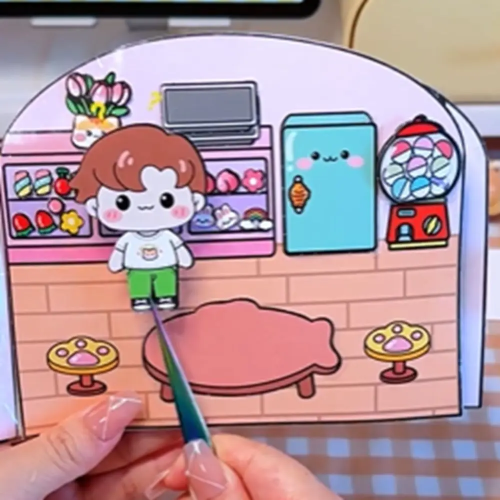 Handgefertigtes Material DIY Pinch Toy Book Frühes Lernen Bildungs ruhiges Buch Cartoon Puzzle Elements 3D Stickerbuch