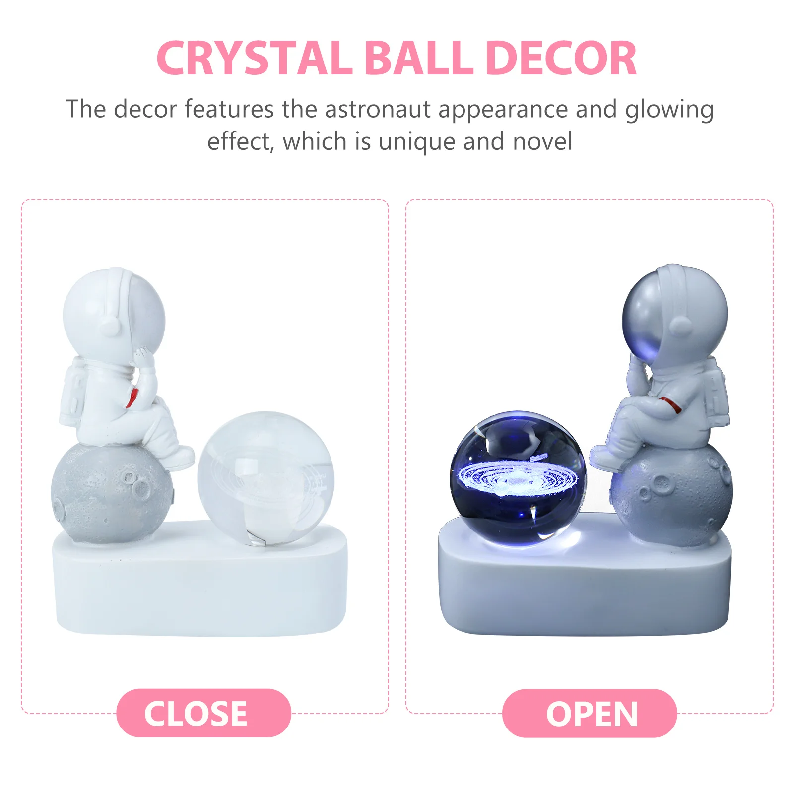 

Glowing Astronaut Crystal Ball Desktop Decor Unique Creative Space Ornament Birthday Gift Crystal Ball Decor Spaceman Adorn