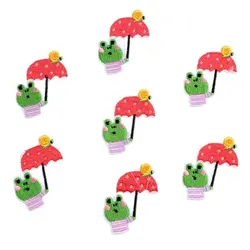 10pcs Cartoon Cute Frog Umbrella Stickers Embroidery Patches DIY Garments Apparel Jeans Badge Handmade Appliques Accessories