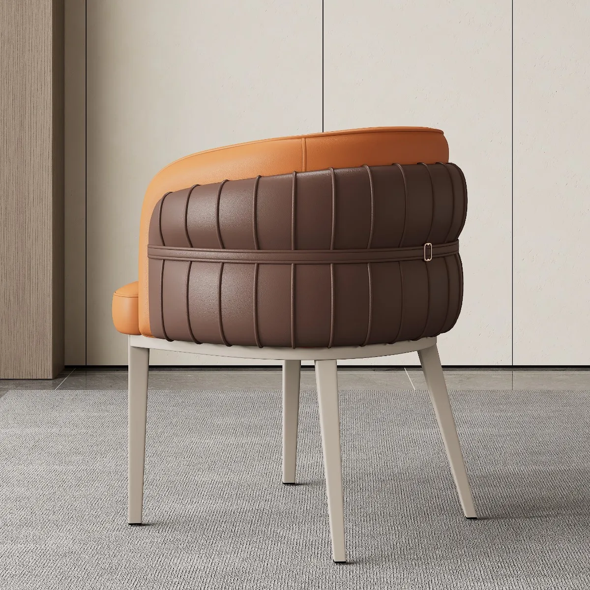 Modern simplicity, Italian light luxury dining chairs, household cat paw leather dining tables and chairs 3