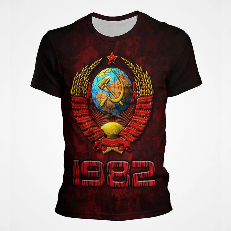 CCCP Graphic Mens T Shirt 3D Union Of Soviet Socialist Republics Printed Tees Fashion Vintage Streetwear Short Sleeves For Women