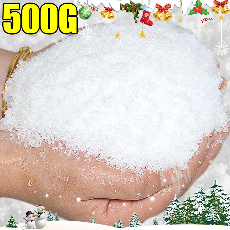 Christmas Artificial Snow Powder White Fake Snow Powdered for Xmas Tree Snowflakes Party Home Decor DIY Scene Props Supplies