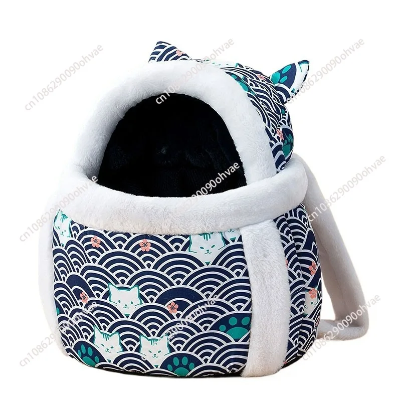 Pet Carrier Bag Cat Dogs Plush Backpack Outdoor Travel Walking Winter Warm Nest Kitten Puppy Hanging Chest Portable Carriers