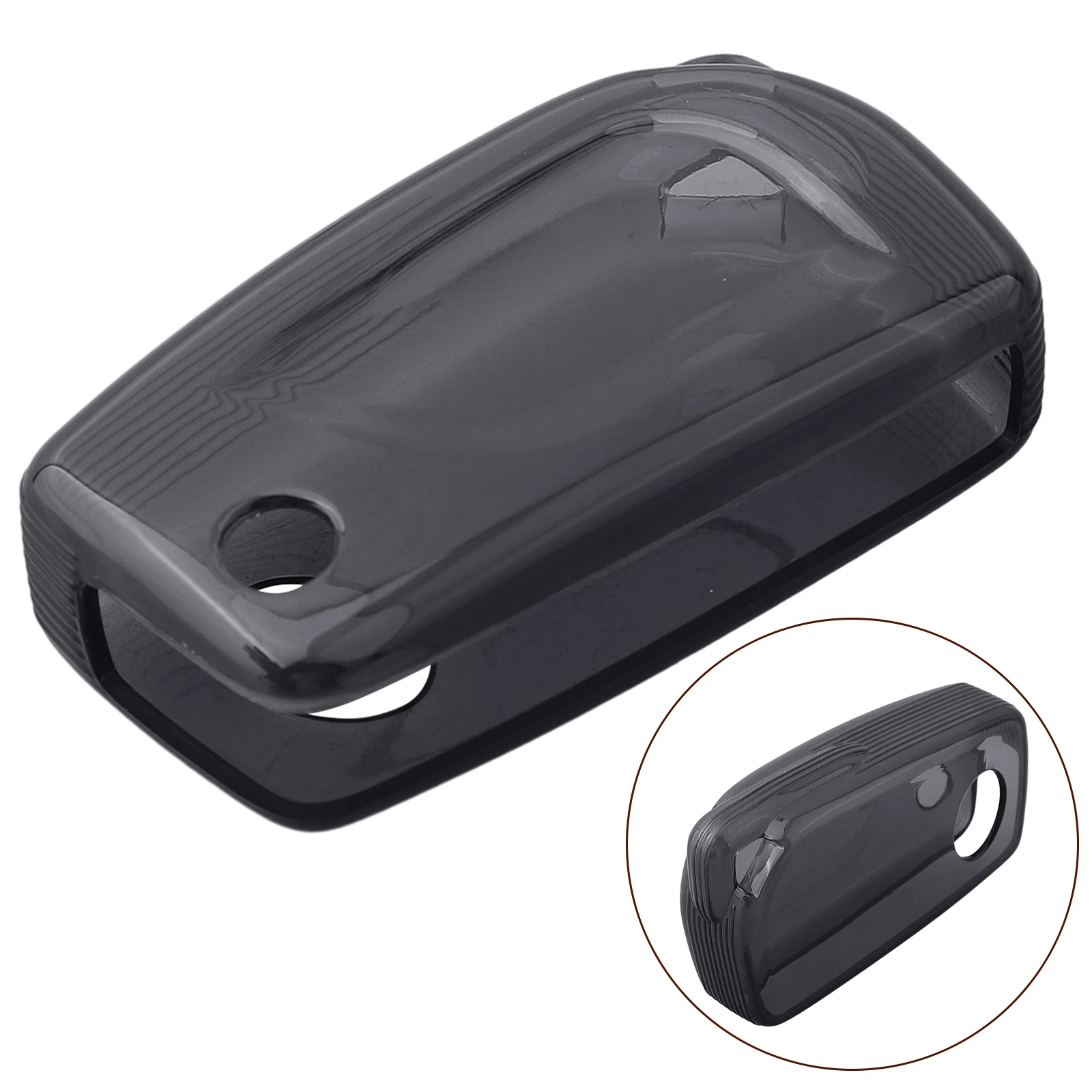 Sleek Flip Car Key Cover Specifically Designed for Various For Toyota Models from 2018 to 2023 in Transparent Black