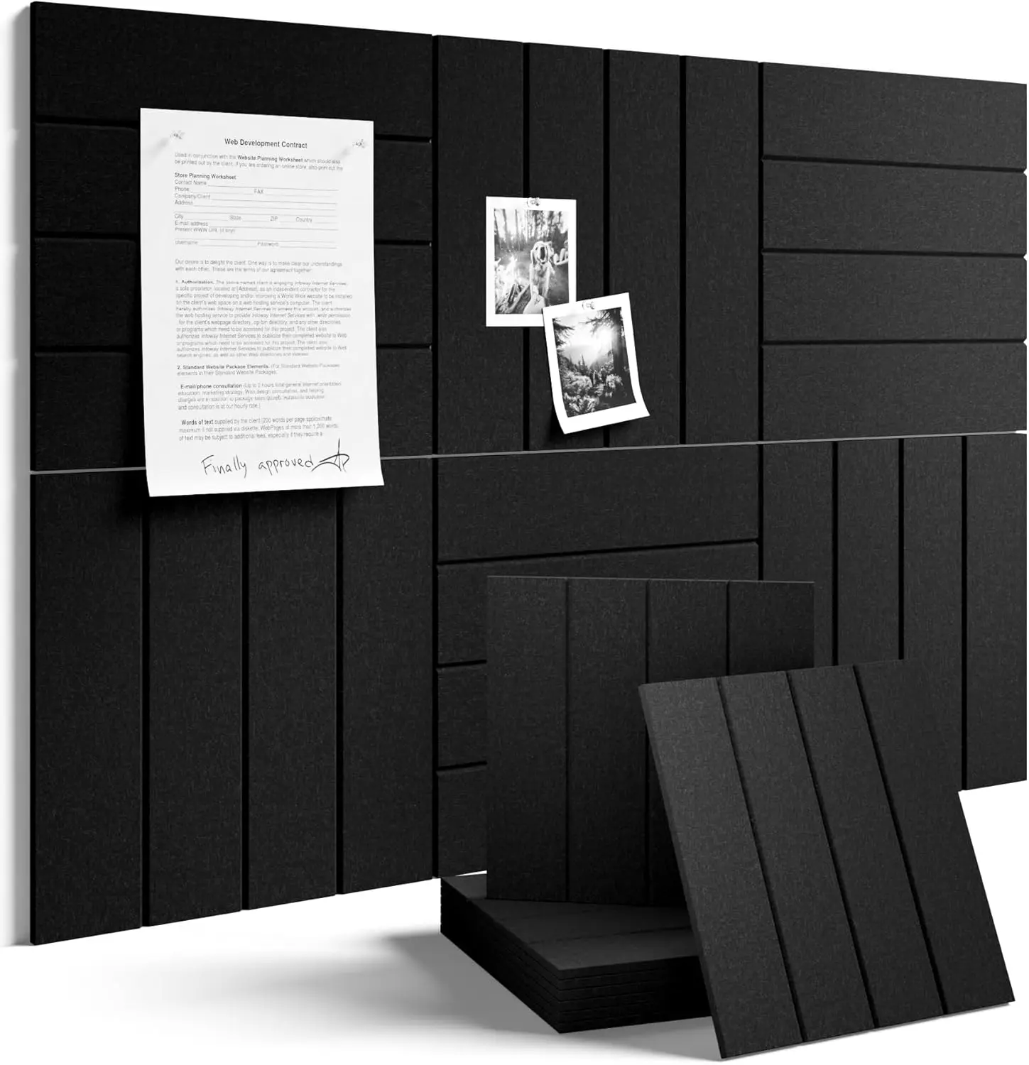 Large Soundproof Felt Wall Tiles Cork Pin Note Photo Bulletin Boards Decor for Home Ceiling Sound-absorbing Acoustic Wall Panels