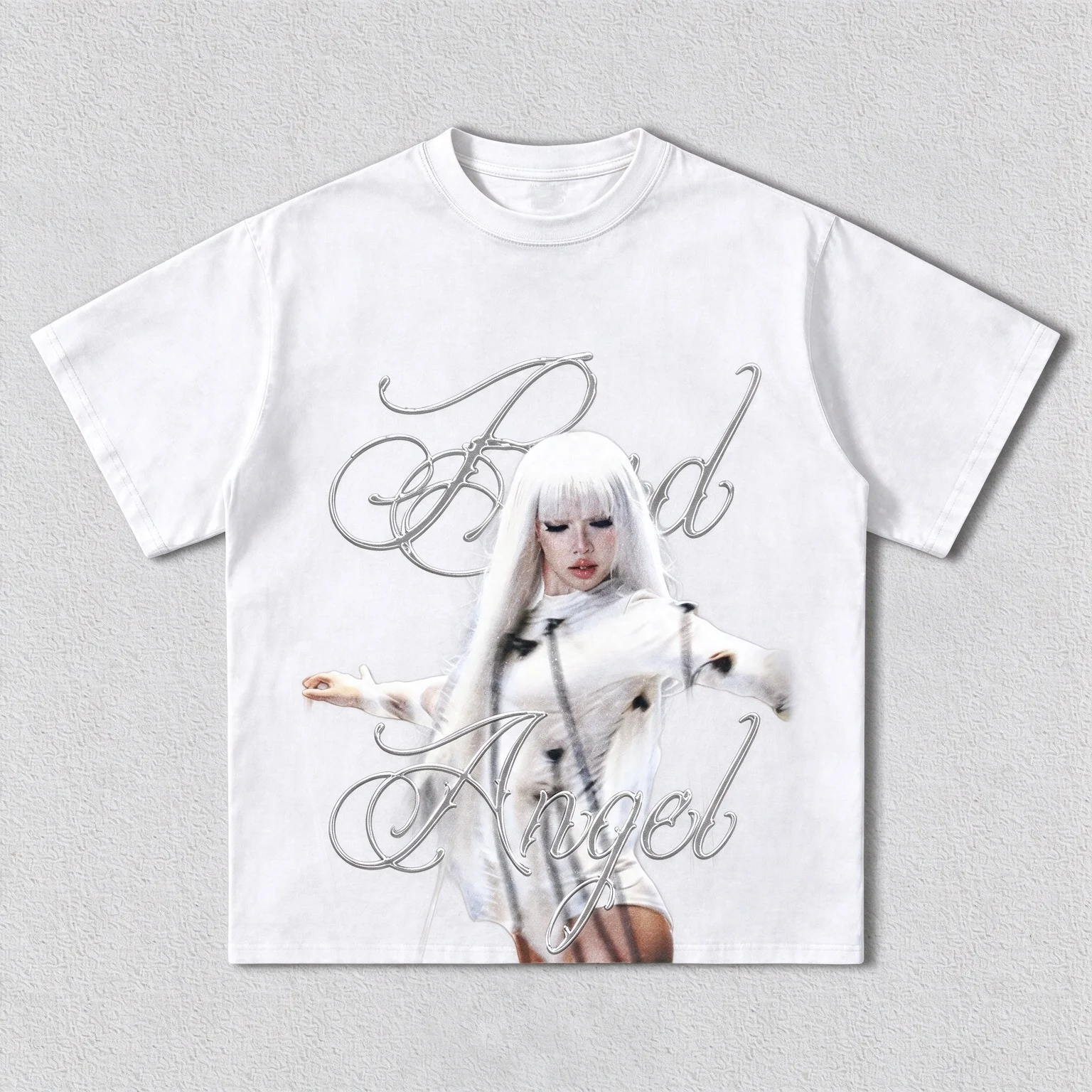 Bad Angel Pop Star Vintage Gothic Graphic Tee T Shirt Men's Women's Unisex Cotton Retro Edgy Cool Oversized Short Sleeve Top