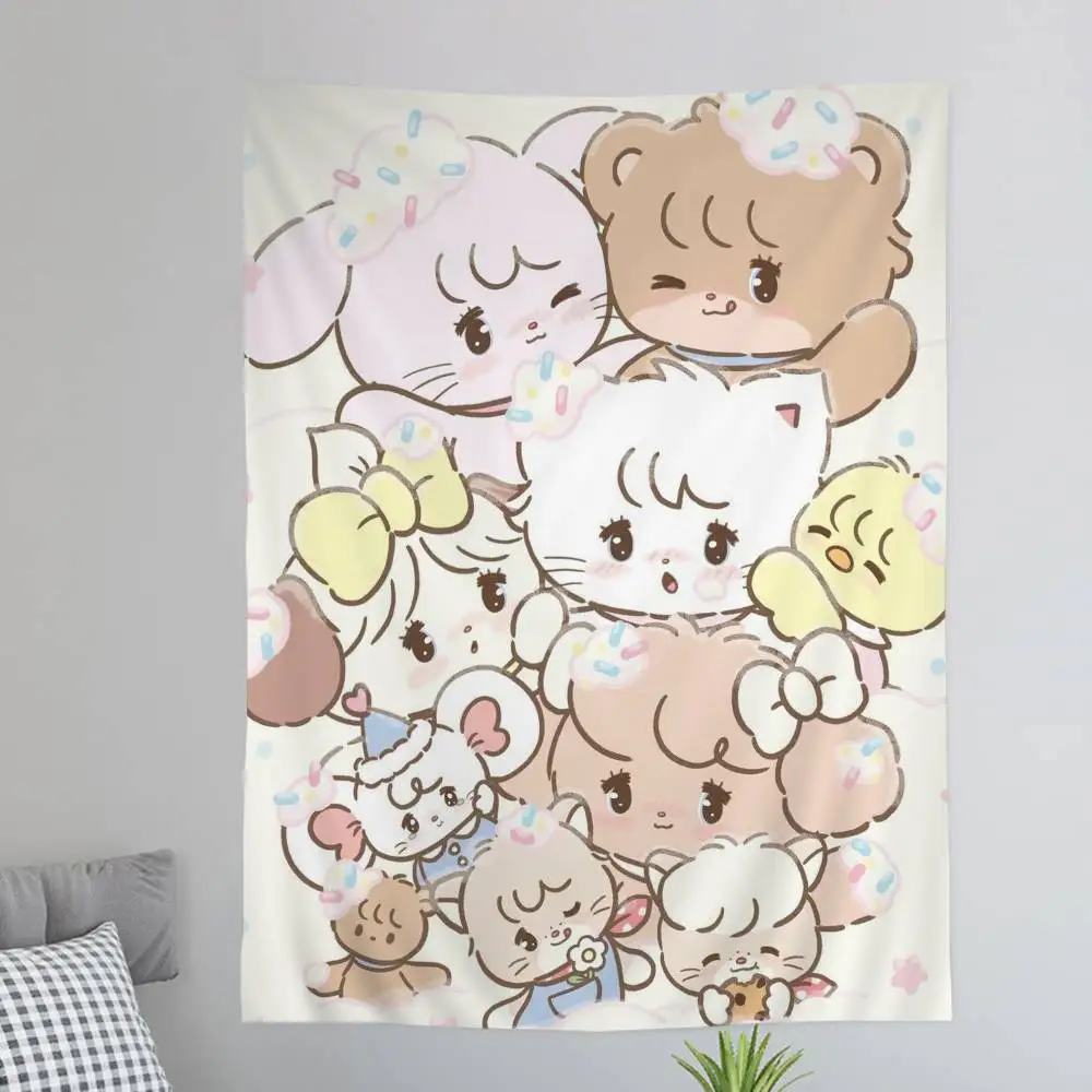 Cute M-Mikko I-Illustrations DIY Wall Tapestry For Living Room Home Dorm Decor Wall Art Decor