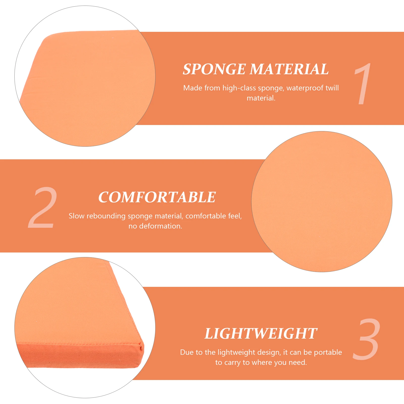 

Waterproof Seat Cushion One-piece Folding Chair Pad Cushions Sitting Pillow Sponge Sofa Office Square Stool