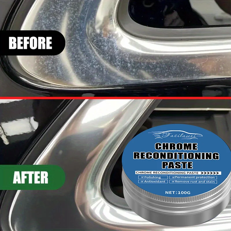 Car Door And Window Chrome Trim Repair, Metal Polishing Paste, Bright Trim Renovation Paste, Chrome Parts Repair And Renovation
