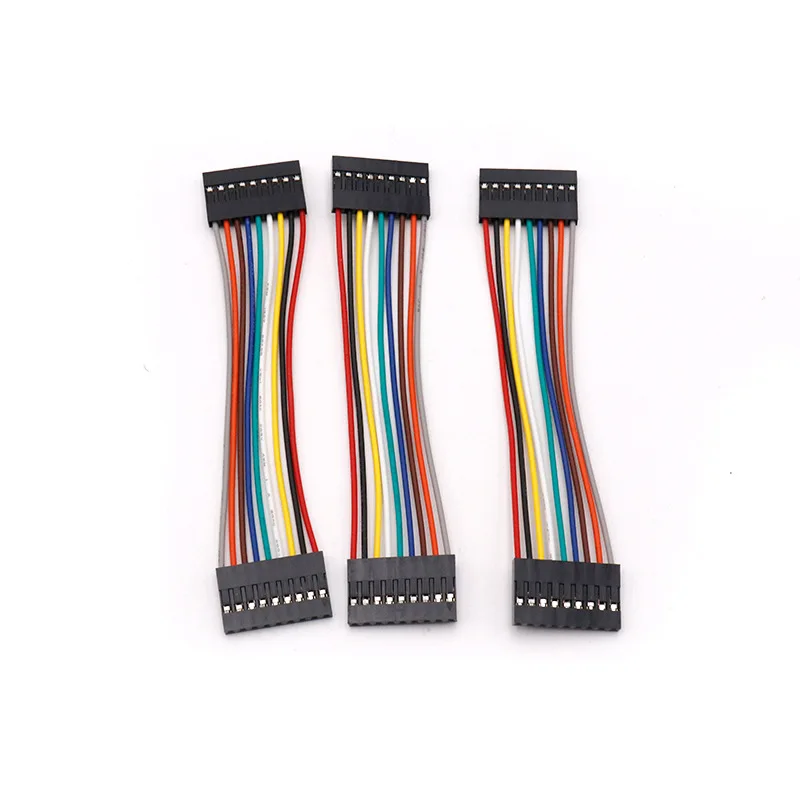 

22AWG Dupont Cable Female to Female 2.54mm Pitch, Single Row 1/2/3/4/5/6/7/8/9/10Pin Connector Housing Wire Kit