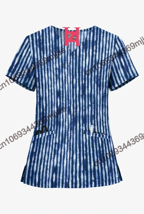 Nurse T-shirt V-neck Pocket Oversize T-shirts 2023 Women Clothing Harajuku Tshirts for Women Beach Tunic Women\'s Blouse Tshirt
