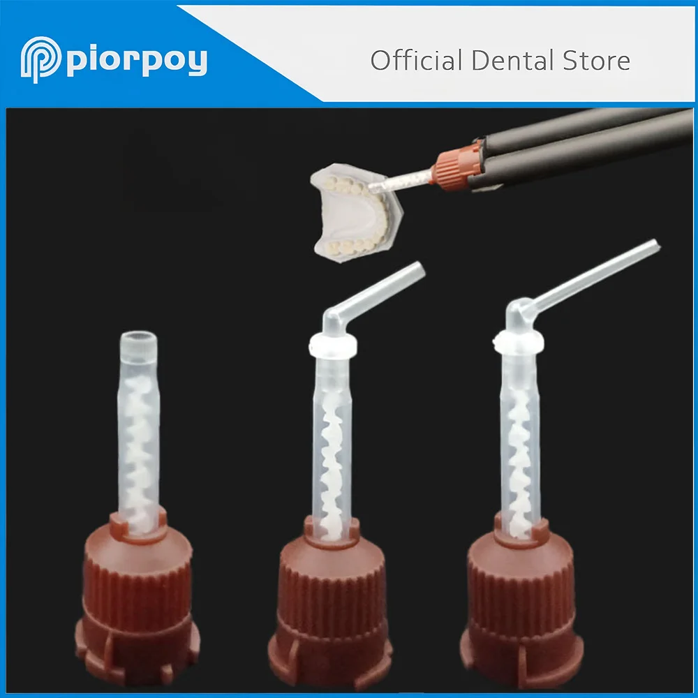 

PIORPOY 50Pc/Pack Dental Disposable Brown HP 1:1 Mixing Tips For Endo/Core Material With Intra-Oral Tips Material Dentistry