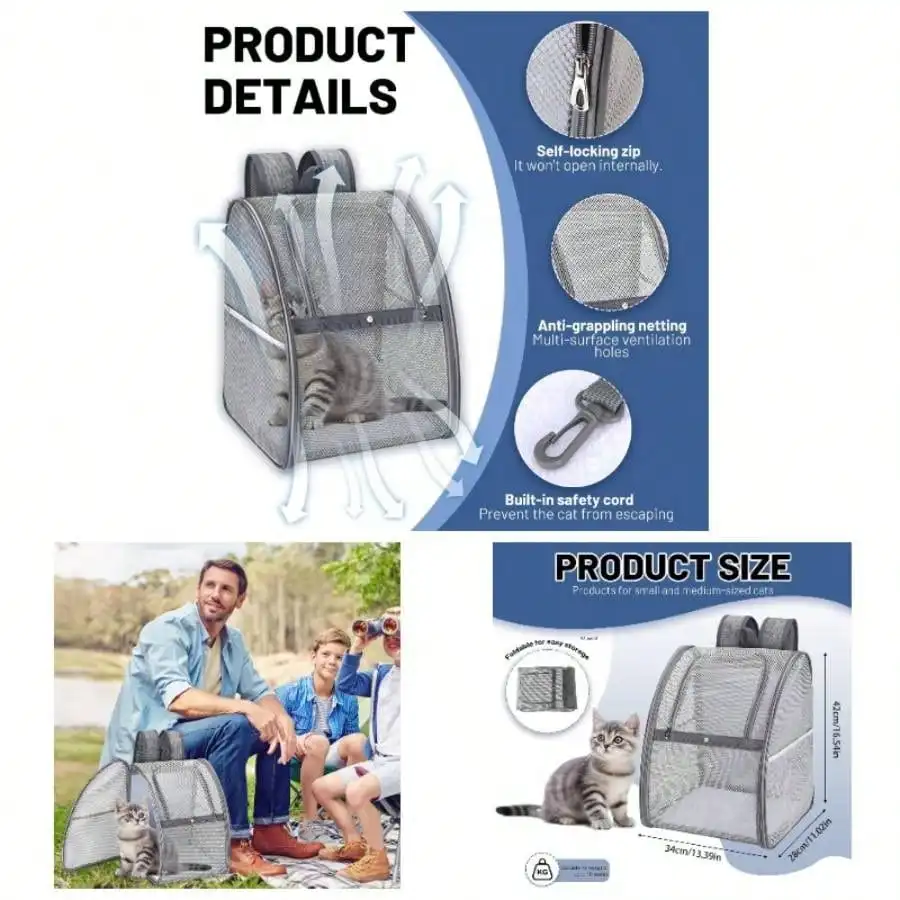 

Lightweight, Foldable Escape - Proof Design Small Dogs Cats, Travel Approved, Backpack Travel, And Daily U