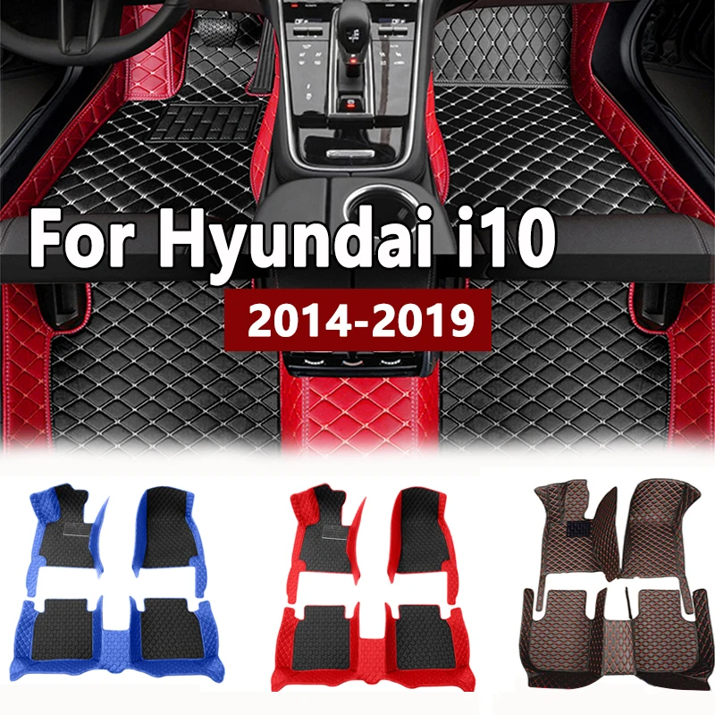 

Car Floor Mats For Hyundai i10 BA Gran Metro Taxi Xcent IA 2014~2019 Leather Mat Car Mats Floor Rugs Durable Pad Car Accessories