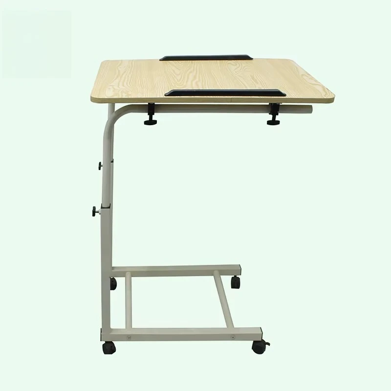 Rolling Laptop Stand Adjustable Overbed Bedside Table Tiltable Bedside Table Rolling Laptop Desk with Wheels