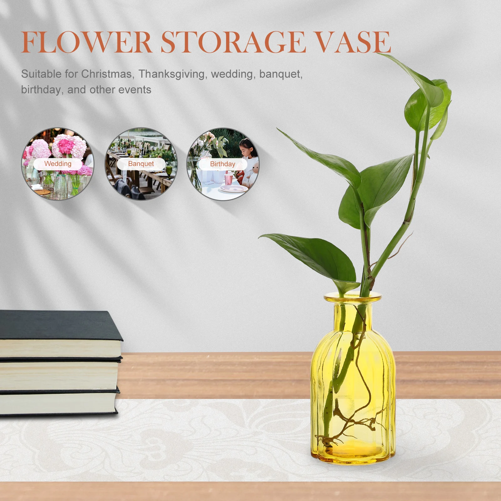 

4Pcs Mini Glass Vase Simple Design Practical Use Kitchen Restaurant Bar Milk Tea Shop Dessert Shop Flower Storage Vase