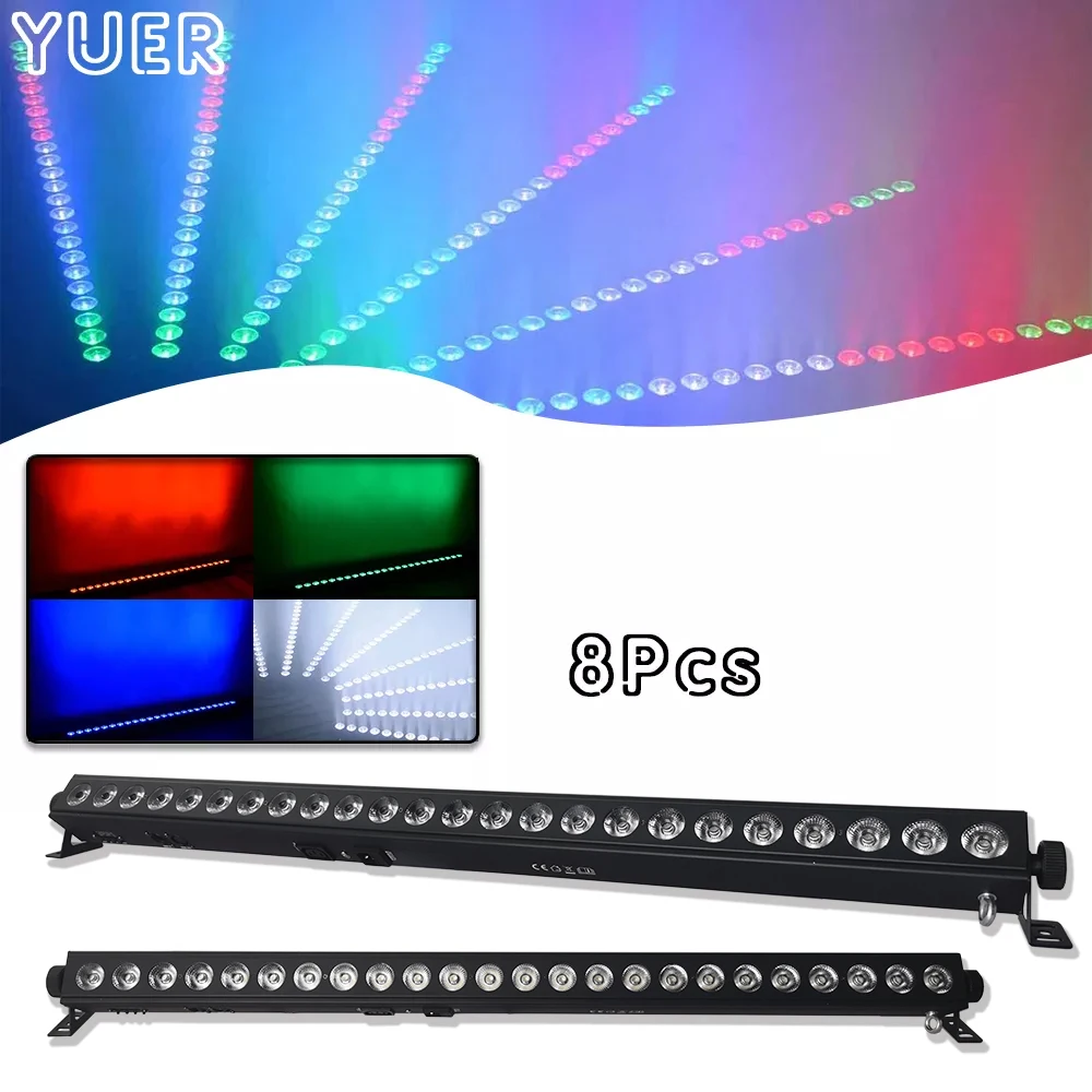 8Pcs/Lot LED 24x4W High Quality Led Wall Washer Light RGBW Led Bar Light DMX Indoor LED Flood Down Lighting DJ Disco Stage